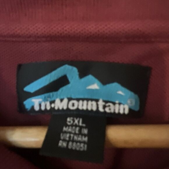 New TRI MOUNTAIN Burgundy Long Sleeve POLO PERFORMANCE SHIRT SIZE 5XL NWT - Picture 4 of 4